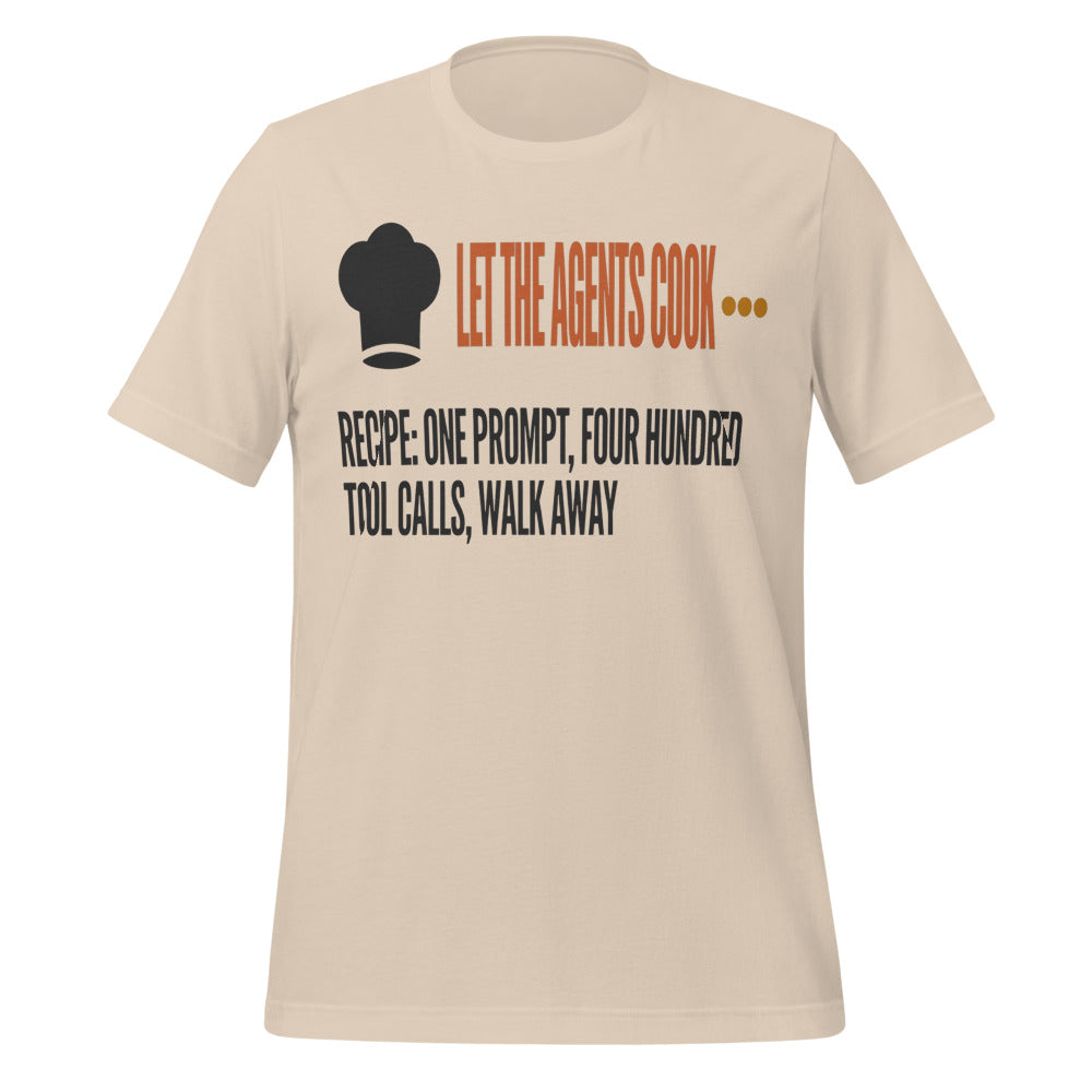 Let The Agents Cook tee — Soft Cream, front