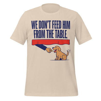 From The Table funny dog dad tee — Soft Cream, front