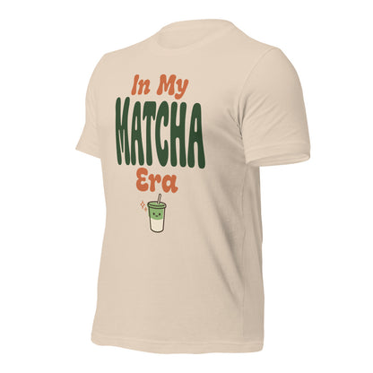 In My Matcha Era retro matcha tee — Soft Cream, front-right
