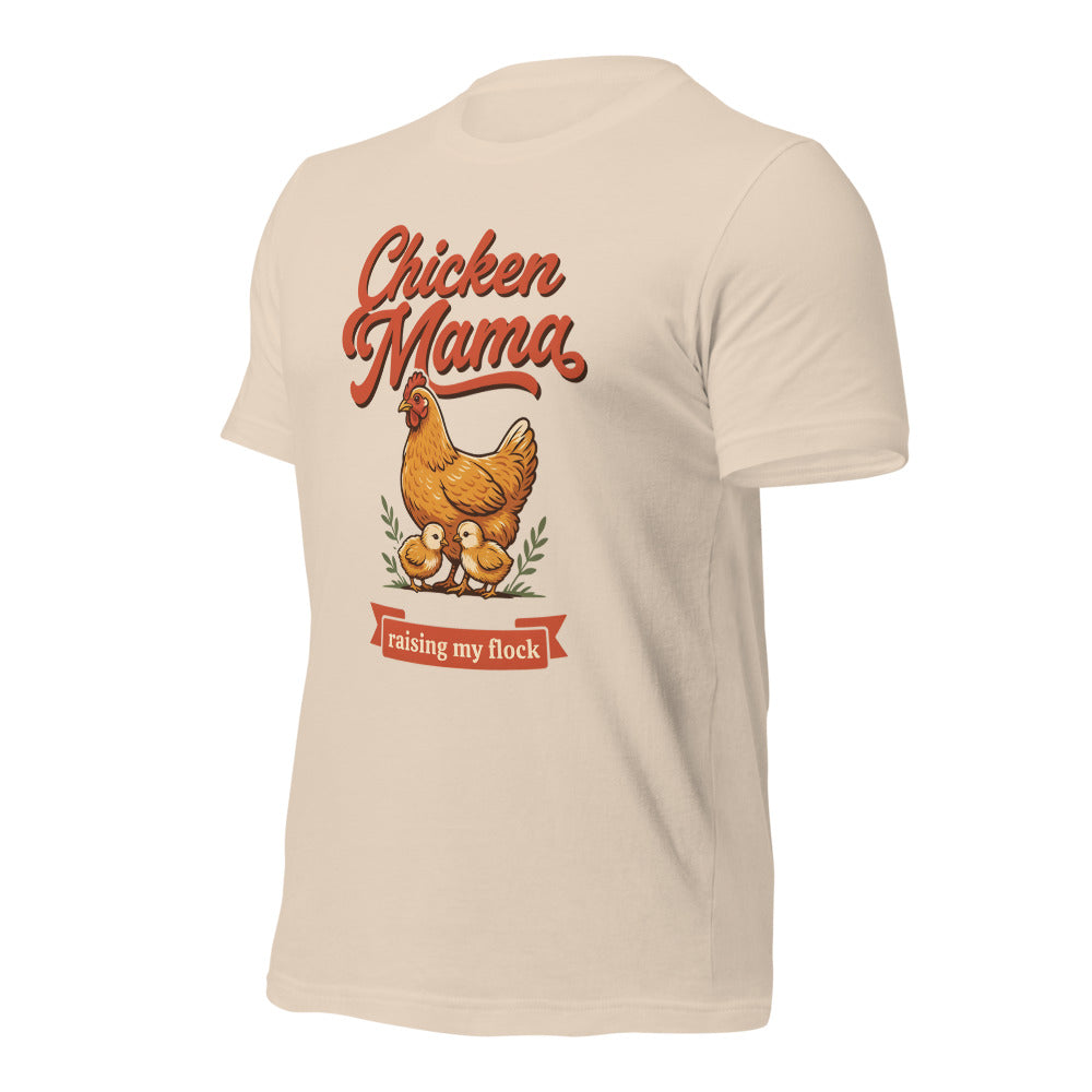 Chicken Mama raising my flock chicken keeper tee — Soft Cream, front-right