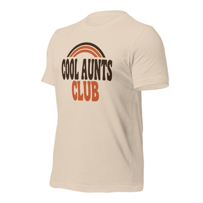 Cool Aunts Club retro groovy aunt tee — Soft Cream, front-right