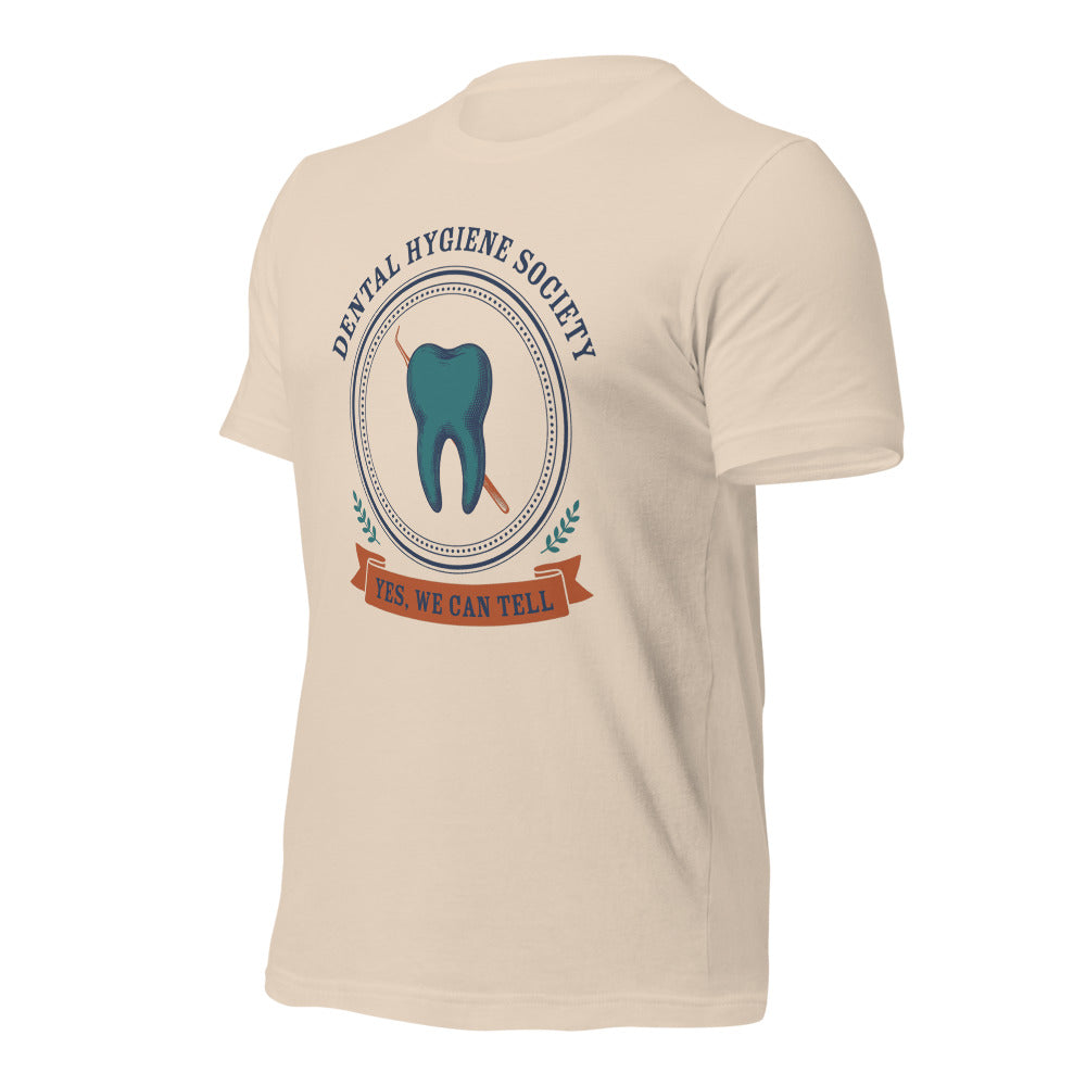 Dental Hygiene Society dental hygienist tee — Soft Cream, front-right