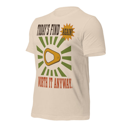 Today's Find pull tab retro metal detecting tee — Soft Cream, front-right