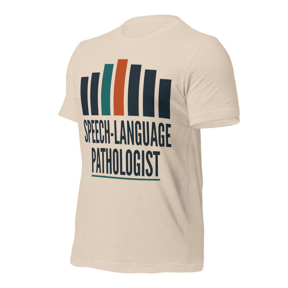 Mid-Century Clinic speech therapy tee — Soft Cream, front-right