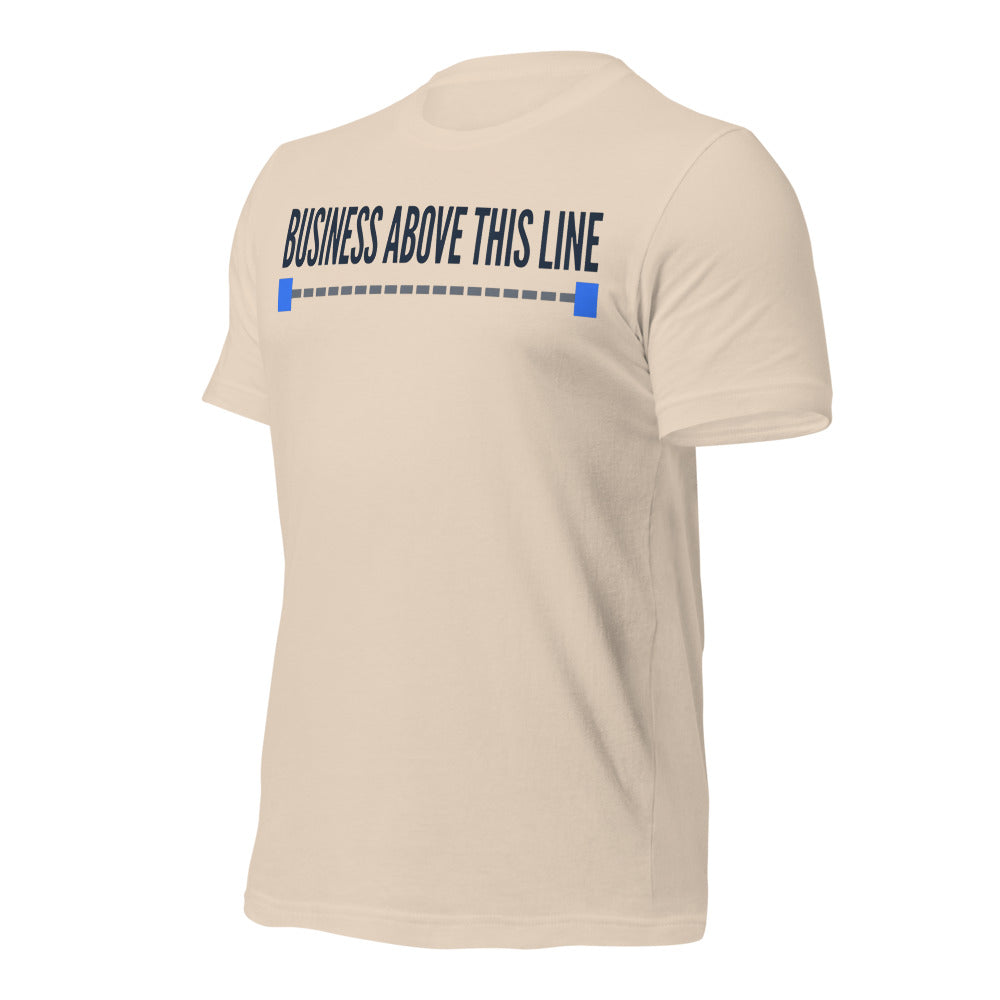 Business Above This Line unisex t-shirt — Soft Cream, front-right
