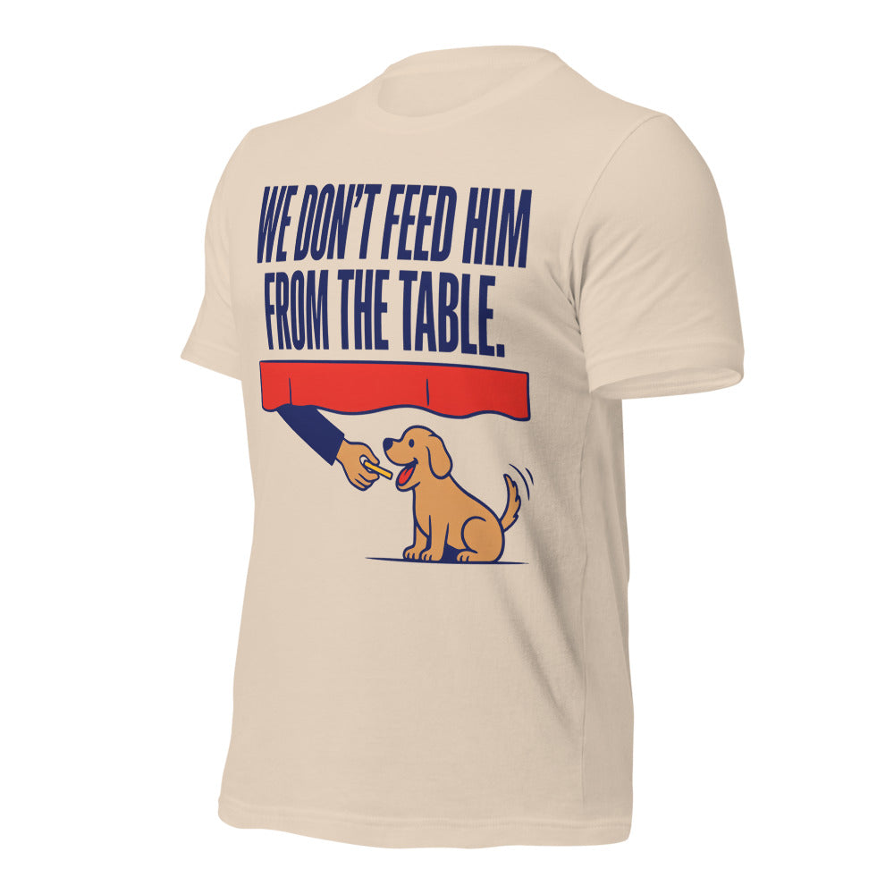 From The Table funny dog dad tee — Soft Cream, front-right