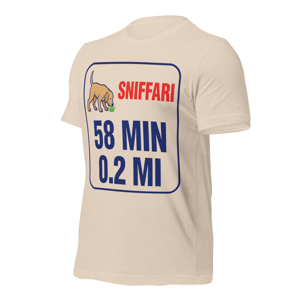Sniff Walk Recap funny dog dad tee — Soft Cream, front-right