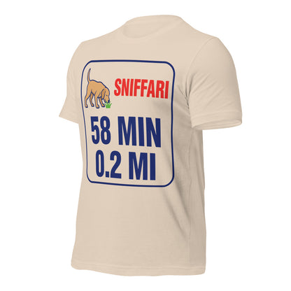 Sniff Walk Recap funny dog dad tee — Soft Cream, front-right