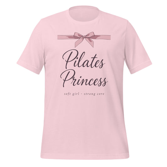 Pilates Princess coquette bow tee — Soft Pink, front