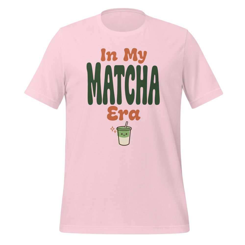 In My Matcha Era retro matcha tee — Soft Pink, front