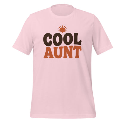 Cool Aunt retro groovy aunt tee — Soft Pink, front