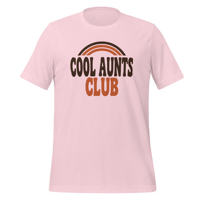 Cool Aunts Club retro groovy aunt tee — Soft Pink, front