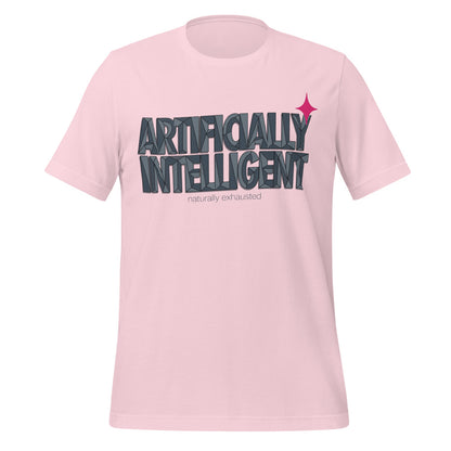 Artificially Intelligent funny AI t-shirt — Soft Pink, front