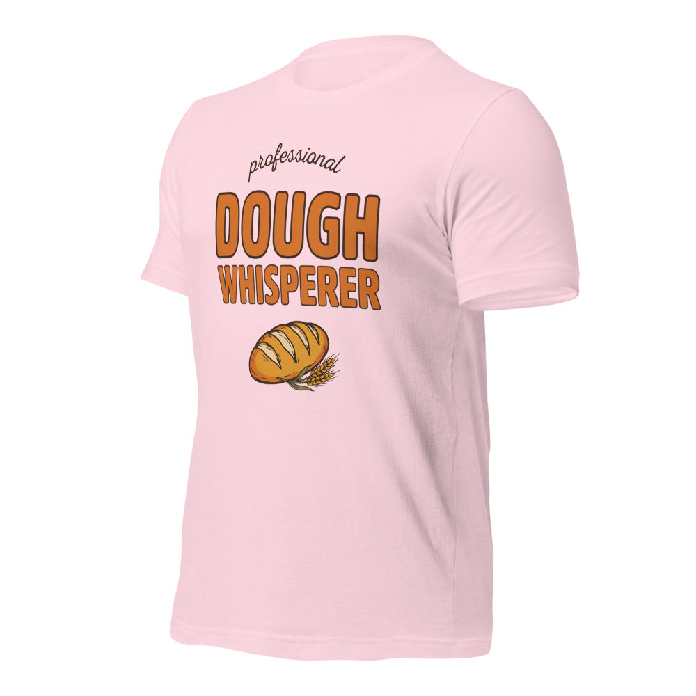 Professional Dough Whisperer funny baker tee — Soft Pink, front-right