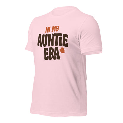 In My Auntie Era retro groovy aunt tee — Soft Pink, front-right