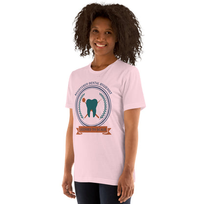 Licensed to Scale registered dental hygienist tee — Soft Pink, on model