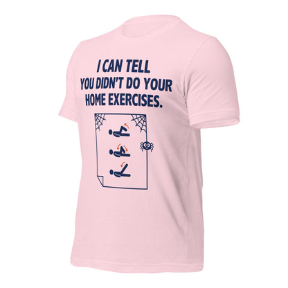 Home Exercises funny physical therapy tee — Soft Pink, front-right