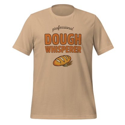 Professional Dough Whisperer funny baker tee — Tan, front