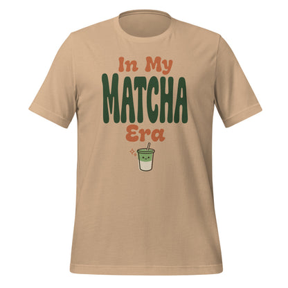 In My Matcha Era retro matcha tee — Tan, front
