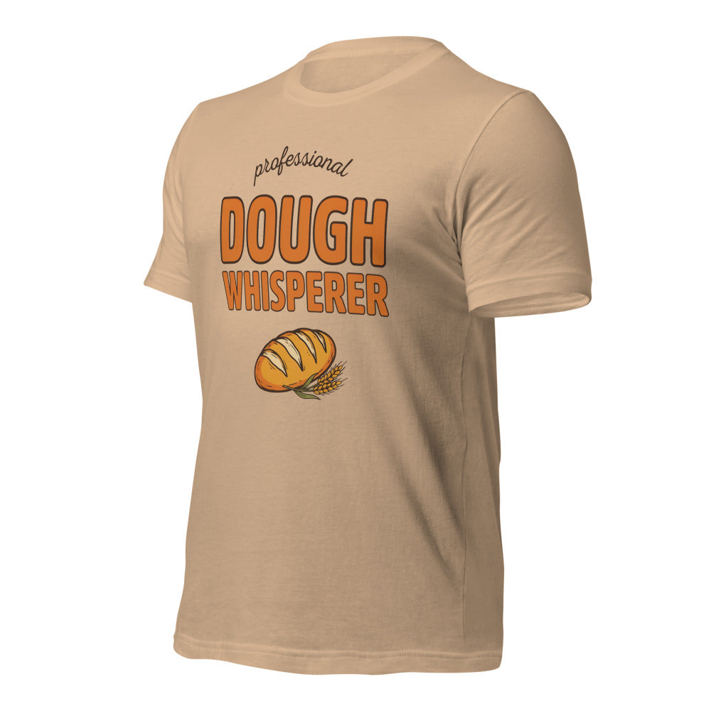 Professional Dough Whisperer funny baker tee — Tan, front-right