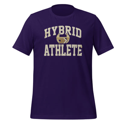Hybrid Athlete vintage varsity tee — Team Purple, front