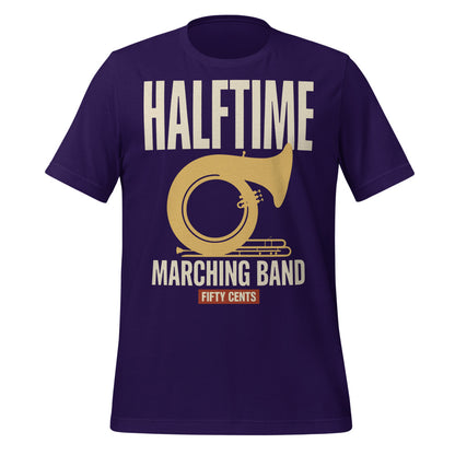 Official Halftime vintage marching band t-shirt — Team Purple, front