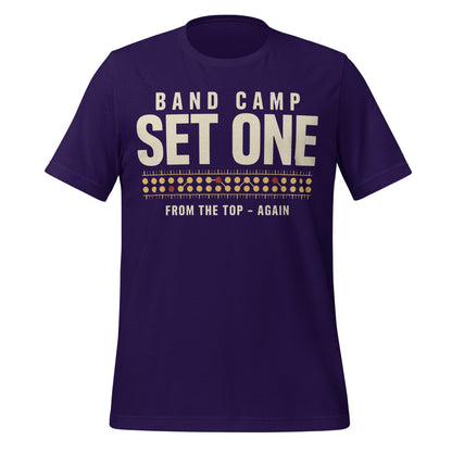 Set One marching band drill chart t-shirt — Team Purple, front