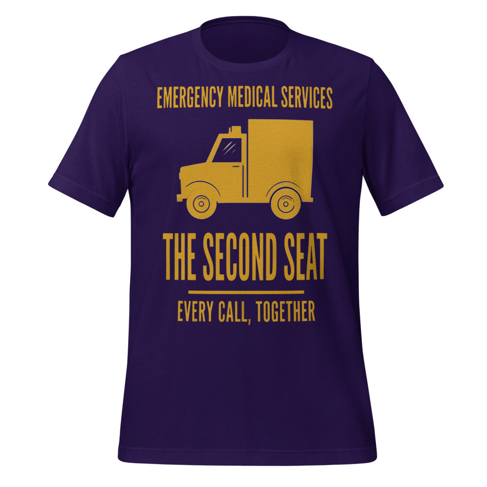 The Second Seat EMS paramedic tee — Team Purple, front