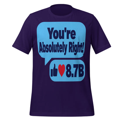 You're Absolutely Right AI unisex t-shirt — Team Purple, front