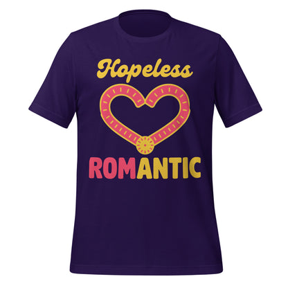Hopeless ROMantic funny physical therapy tee — Team Purple, front