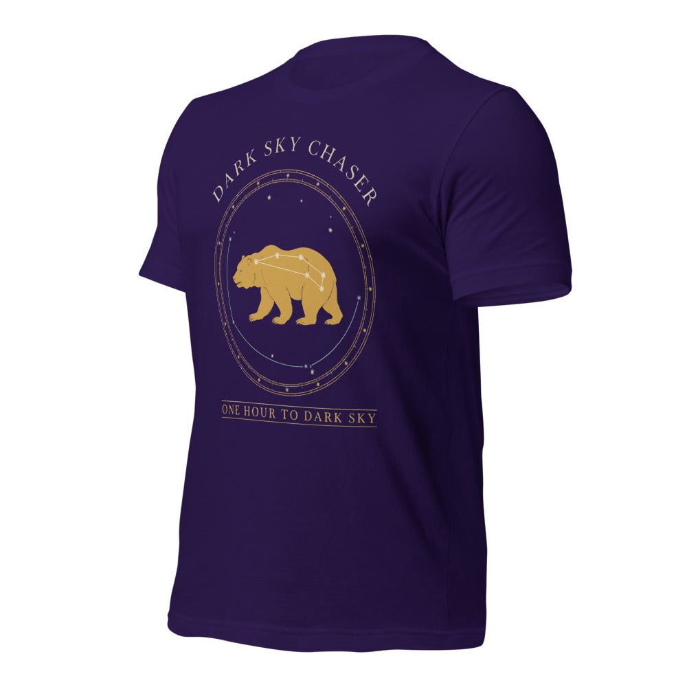 Dark Sky Chaser Ursa Major constellation astronomy tee — Team Purple, front-right
