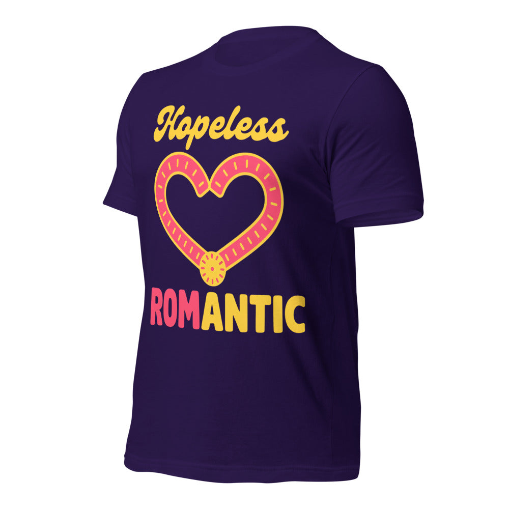 Hopeless ROMantic funny physical therapy tee — Team Purple, front-right