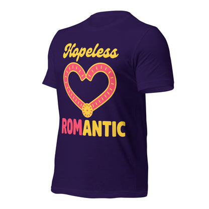 Hopeless ROMantic funny physical therapy tee — Team Purple, front-right