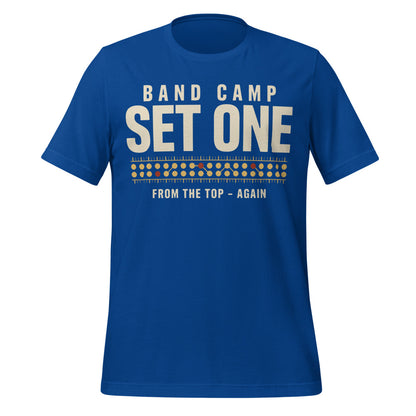 Set One marching band drill chart t-shirt — True Royal, front