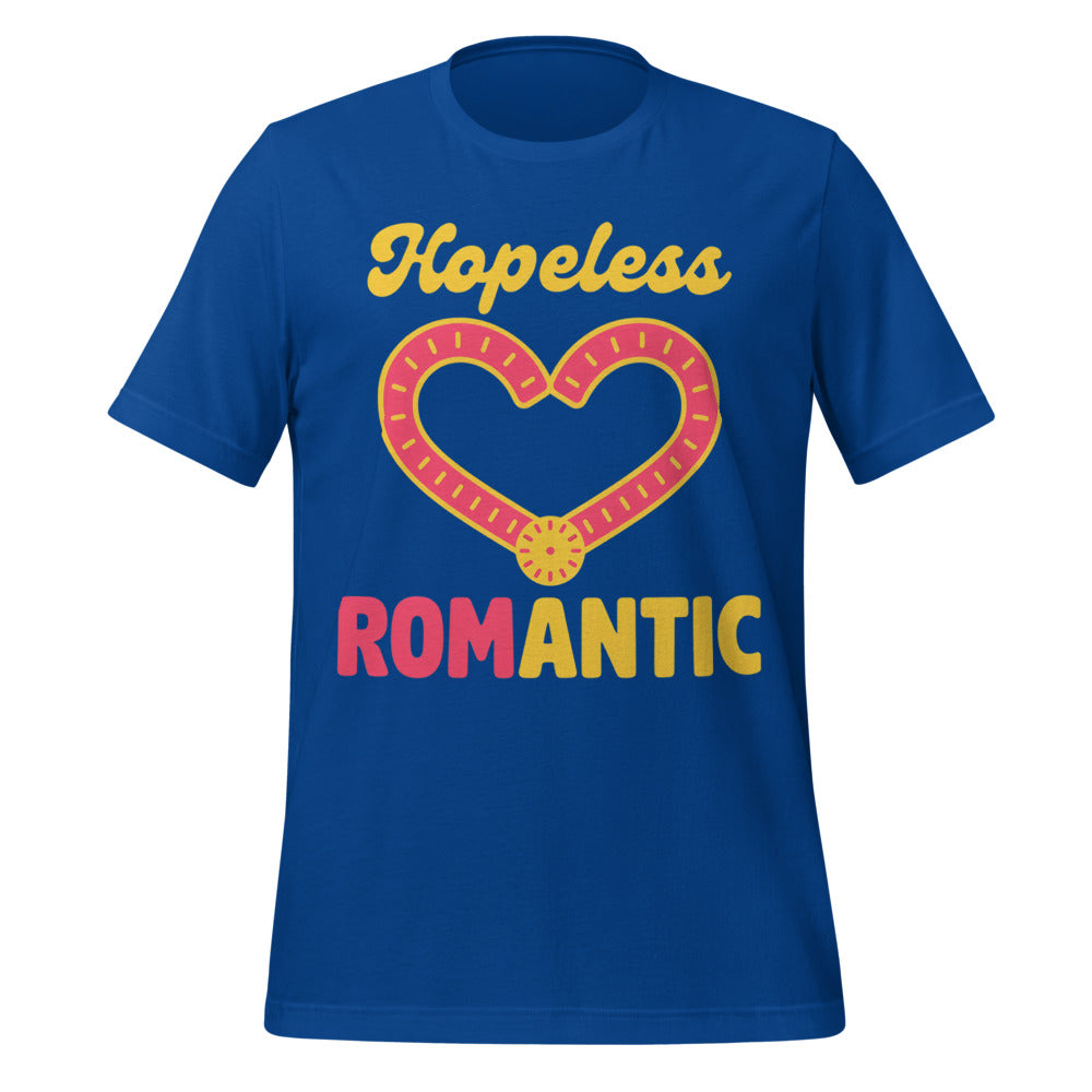 Hopeless ROMantic funny physical therapy tee — True Royal, front