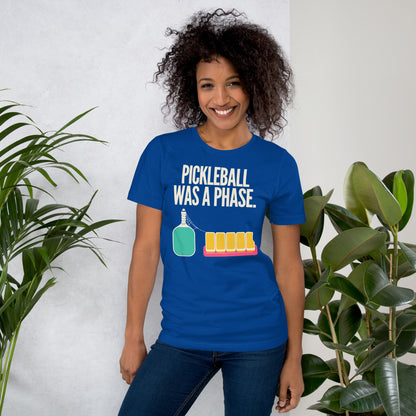 Pickleball Was A Phase funny mahjong tee — True Royal, on model