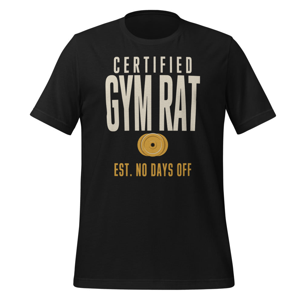 Certified Gym Rat vintage athletic tee — Vintage Black, front