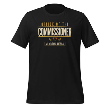 Office of the Commissioner fantasy football draft tee — Vintage Black, front