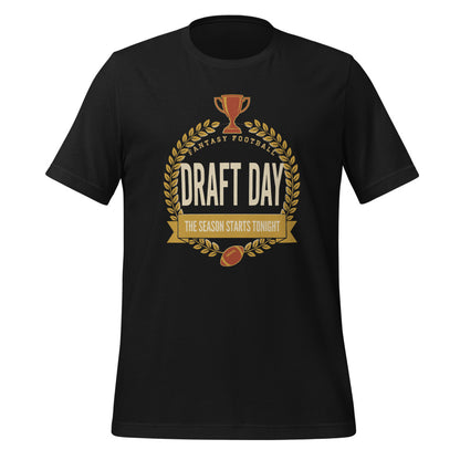 Draft Day Almanac vintage fantasy football draft tee — Vintage Black, front