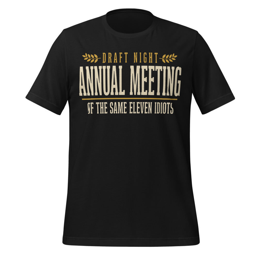 Annual Meeting of the Same Eleven Idiots funny fantasy football draft tee — Vintage Black, front