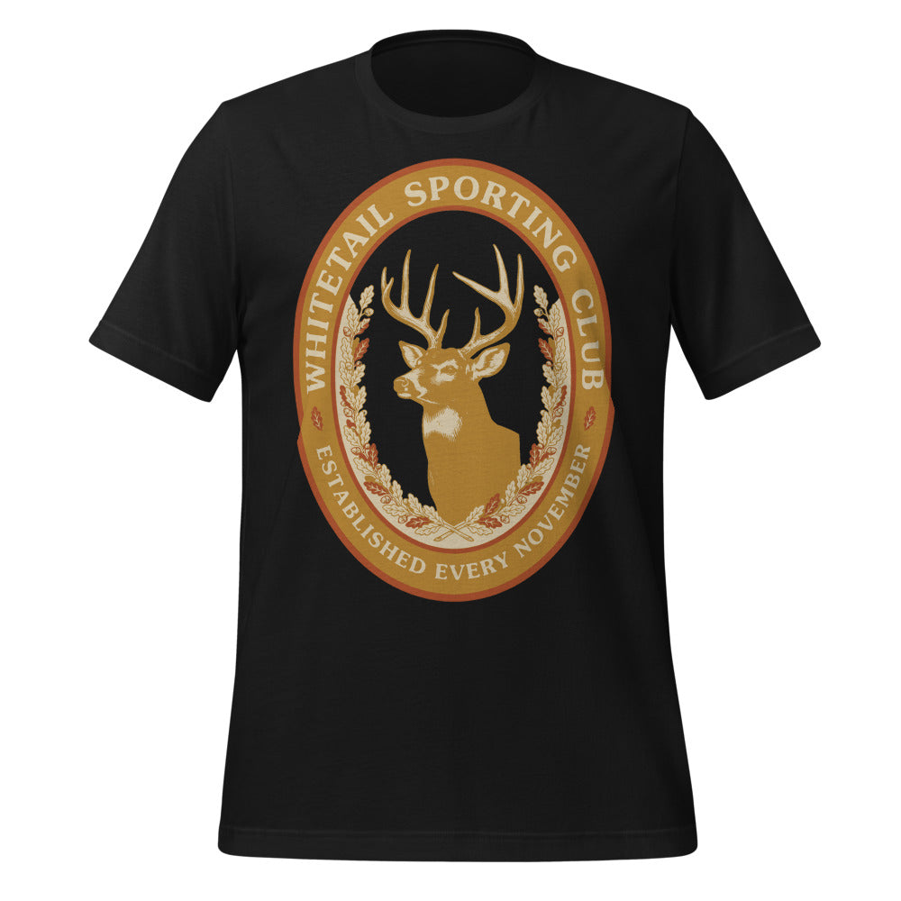 Whitetail Sporting Club vintage deer hunting tee — Vintage Black, front