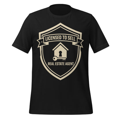 Licensed to Sell real estate agent tee — Vintage Black, front