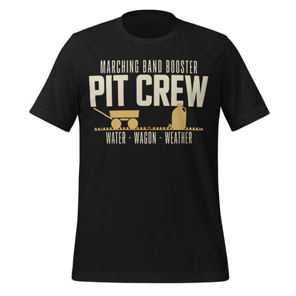 Pit Crew marching band booster t-shirt — Vintage Black, front