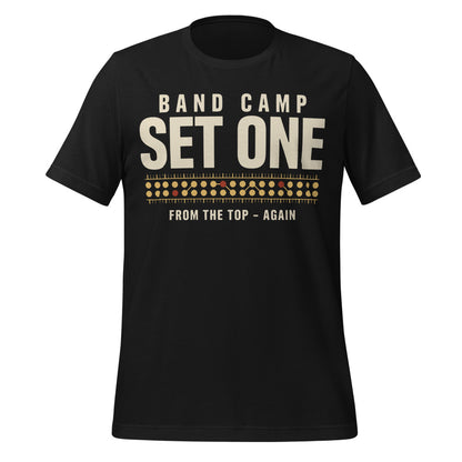 Set One marching band drill chart t-shirt — Vintage Black, front