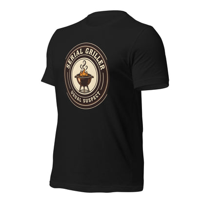 Serial Griller funny BBQ tee — Vintage Black, front-right