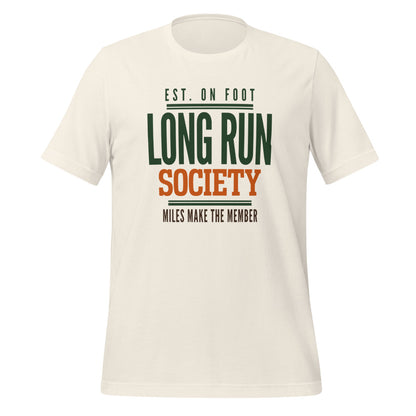 Long Run Society retro running tee — Vintage White, front
