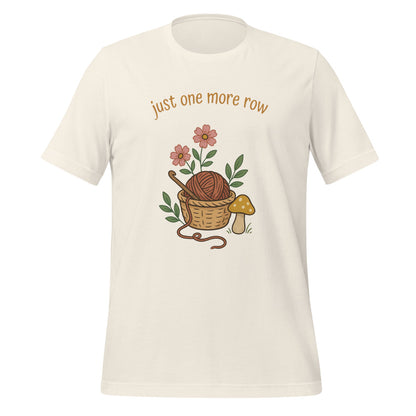 Just One More Row crochet cottagecore tee — Vintage White, front