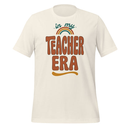 In My Teacher Era retro groovy teacher tee — Vintage White, front