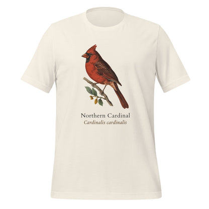 Northern Cardinal vintage field-guide tee — Vintage White, front
