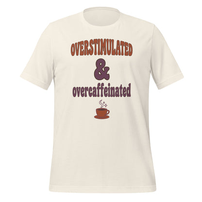 Overstimulated & Overcaffeinated soft retro coffee mental health tee — Vintage White, front